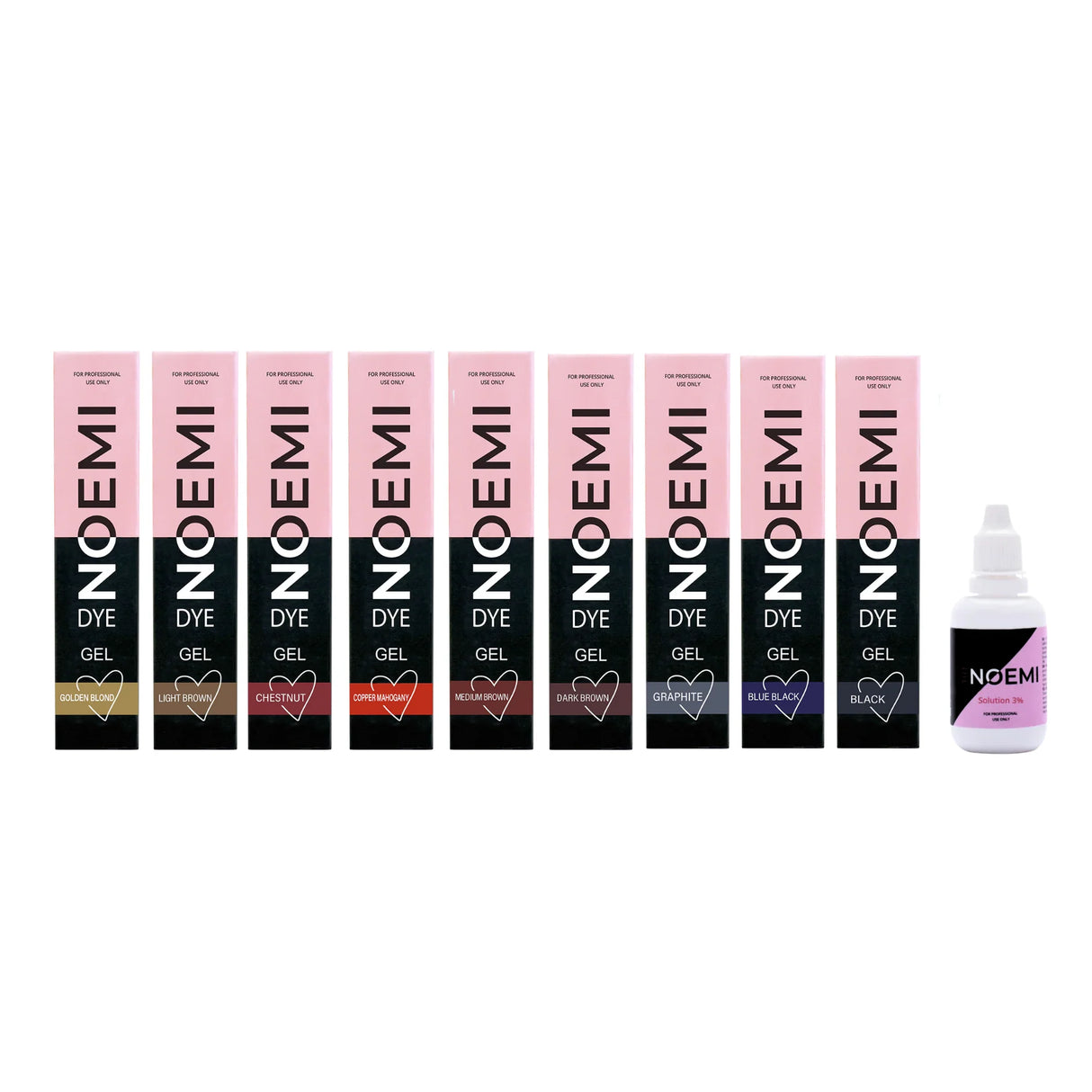 Noemi Hybrid Brow Dye Gel Kit – 9 nyanser + Developer